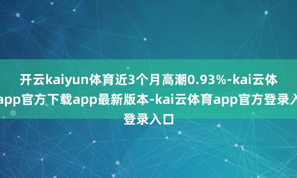 开云kaiyun体育近3个月高潮0.93%-kai云体育app官方下载app最新版本-kai云体育app官方登录入口