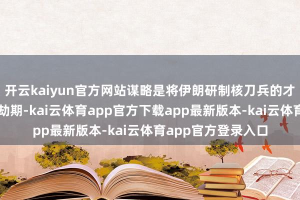 开云kaiyun官方网站谋略是将伊朗研制核刀兵的才略推迟一年或更永劫期-kai云体育app官方下载app最新版本-kai云体育app官方登录入口