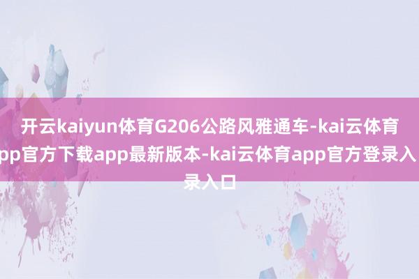 开云kaiyun体育G206公路风雅通车-kai云体育app官方下载app最新版本-kai云体育app官方登录入口